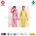 Factory price disposable cheap rain coat/rain poncho with hood